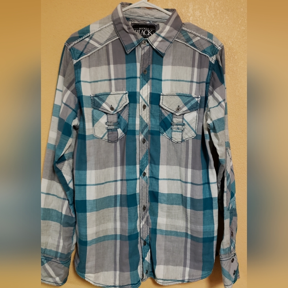 BUCKLE BLACK  Slim Fit Button Up Long Sleeved